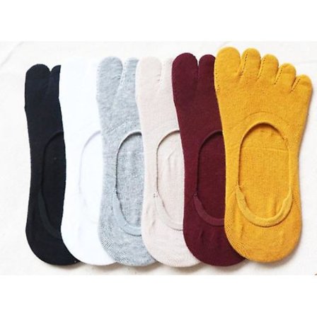 6 par sommar tåstrumpor dam fem fingrar strumpor lågt skurna osynliga strumpor-FA11-