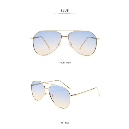 2025 Seneste Model Retro Aviator Solbriller Dame Herre Æstetisk Y2k Lys Linse Nuancer SJ1176 Guld/Gradient Lyseblå