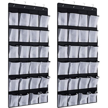 2 stk. 24 Lommer Over Døren Sko Organizer, Sko Organizer med