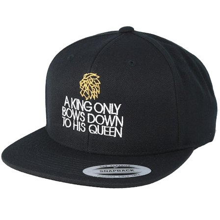 Lions - Noir snapback Casquette - A King Only Bows Down To His Queen Black Snapback @ Hatstore
