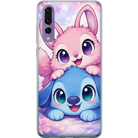 Kompatibel Mobilcover til Huawei Huawei P20 Pro Sød kawaii illustration med pink og blå fantasidyr, store øjne og bløde farver perfekt til børnev