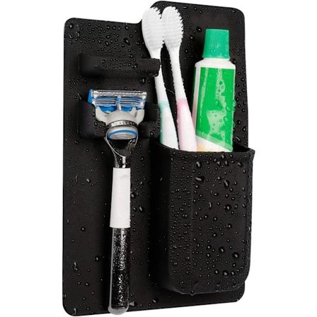 Barbermaskineholder & Tandbørste til Brusebad - Silikone-Greb Organizer, Genanvendelig Vægmonteret Badeværelsesopbevaring til Toiletartikler & 