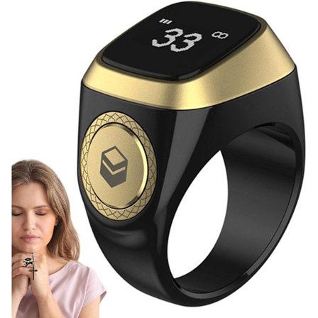 Smart Ring for Menn - Islamsk Ring Counter Bønnepåminnelse - 5 Bønnetidspåminnelser