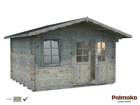 Palmako Emma Stuga 10,8 m²/inv. 10,4 m², grå impregnerad, Stugor & förråd