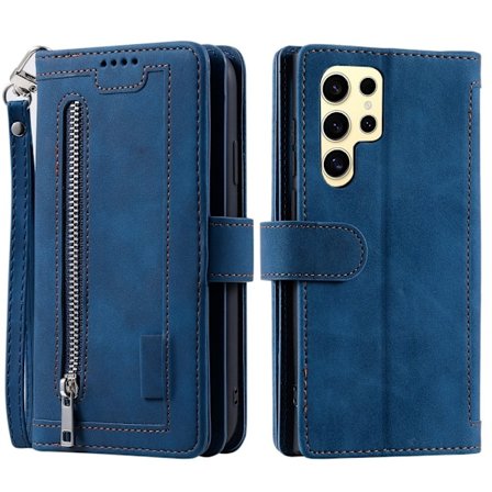 Til Samsung Galaxy S25 Ultra 5G Etui med Lynlåslomme og 9 Kortlommer