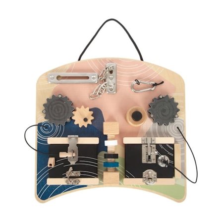 Motorisk tavla av trä - SMALL FOOT - Lås och rotation