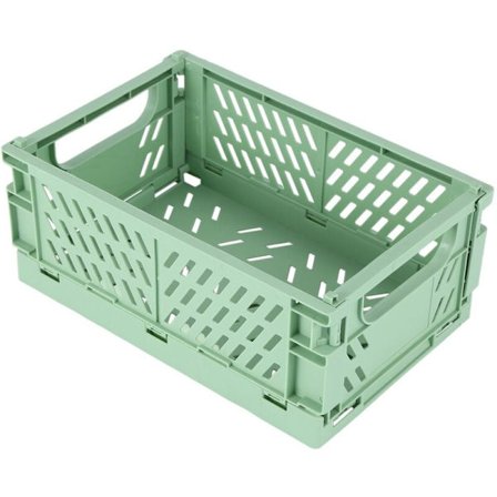 Hopfällbar låda i plast, förvaringslåda, hopfällbar kosmetisk korg, behållare, orange, grön