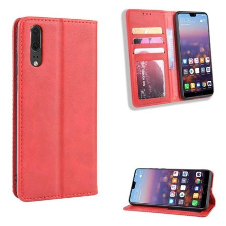 Bofink Vintage läder Huawei P20 fodral - Röd Röd