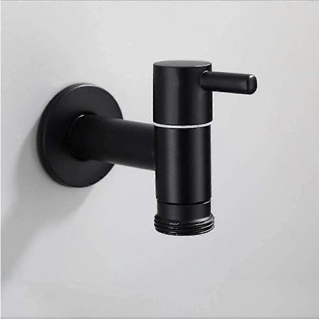 Trädgårdskran Svart Förlängd Tvättmaskin Balkong Badrum Kökskran 304 Rostfritt Stål Hushållskran