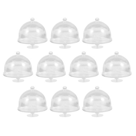 10 st Tårtformar Lock Mini Cupcake Container Mini Cake Stand Mini Cake Domes Cupcake Tower Stand Cup Transparent 3X3X3CM