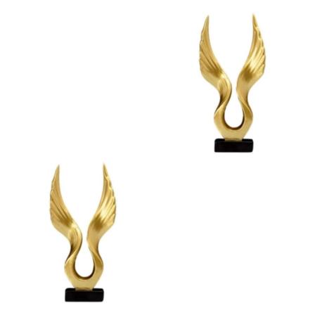 1/2/3/5 Eagle/Angel För Wings Staty Resin Skulptur Figur Gold Wing 2Set