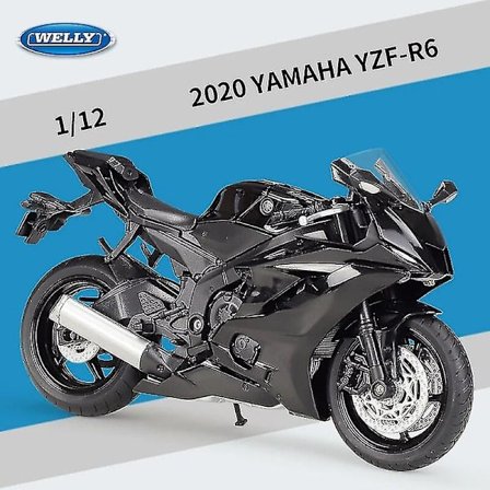 Welly 1:12 2024 Yamaha YZF-R6 Diecast Motorsykkelmodell Tungt Reises Diecast Motorsykkel Legering Lekebil Samling Barn B493
