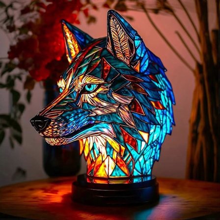 Farget glass dyr form bordlampe, Bohemian Resin Animal lampe for soverom stue hjemmekontor dekor gave