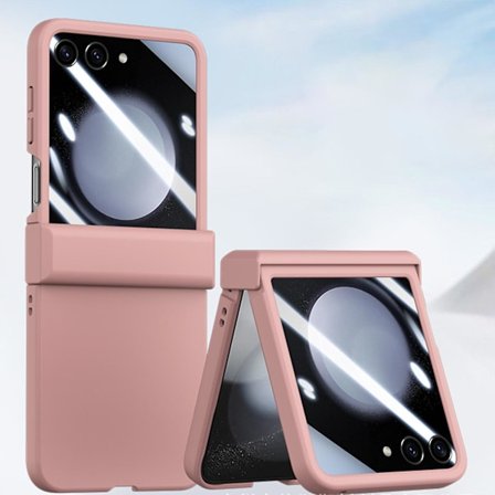 Z Flip 5 Skal, Slim PC Hudkänsla Skyddande Skal Kompatibelt med Samsung Galaxy Z Flip 5 med Obstruerad Skärmfönster & H Hinge Skydd Rosa