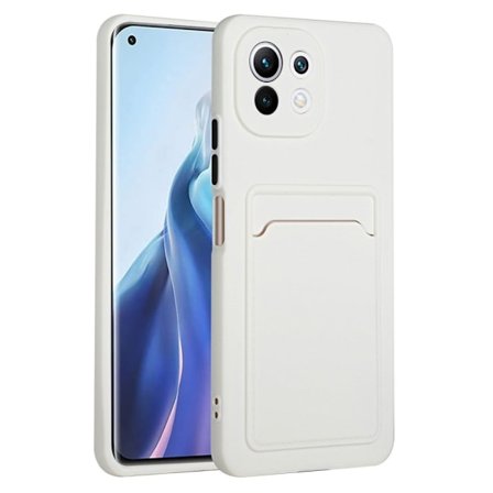 Xiaomi 11 Lite 5G NE / Xiaomi Mi 11 Lite 5G / Xiaomi Mi 11 Lite skal med korthållare - Vit