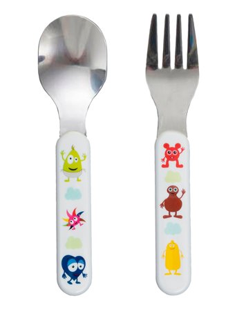 Teddykompaniet | Babblarna- Cutlery, Fork & Spoon | 14 cm