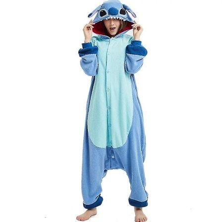Stitch Pyjamas Anime Cartoon Nattøy Tøy Jumpsuit_y o Blå