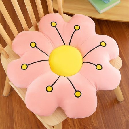 IC Blommig golvkudde Kudde Stol Blomkudde Heminredning Plyschkudde Läskudde (17,7 tum, rosa)