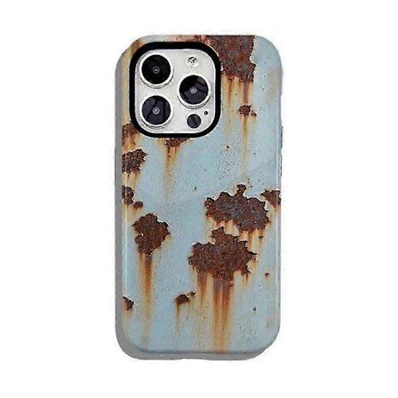 Magnetiskt Rostig Metalltextur Telefonskal för iPhone 16/15/14/13/12-serien