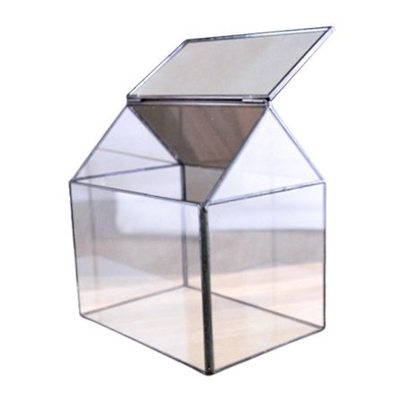 Husformet Klart Glas Geometrisk Terrarium Boks Bordplade Sukkulent Plante Plantekasse