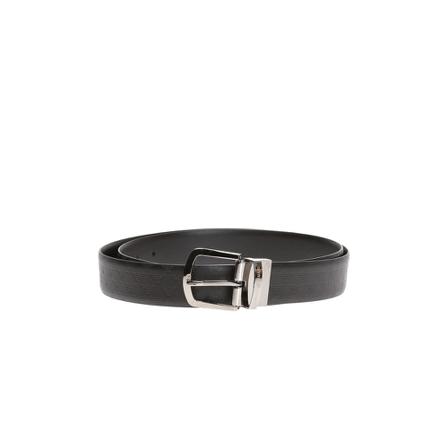 Emporio Armani, Embossed logo belt Zwart, Heren, Maat:ONE Size