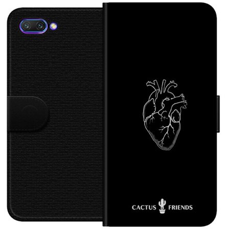 Kompatibelt Lommeboketui til Honor Honor 10 Kaktus og Venner - Midnatt Anatomisk Hjerte