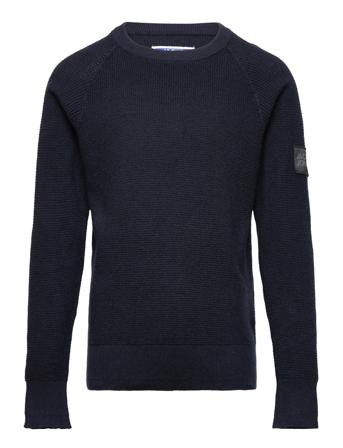 Jcoclassic Waffle Knit Crew Neck Jnr Pullover Striktrøje Navy Jack & J S