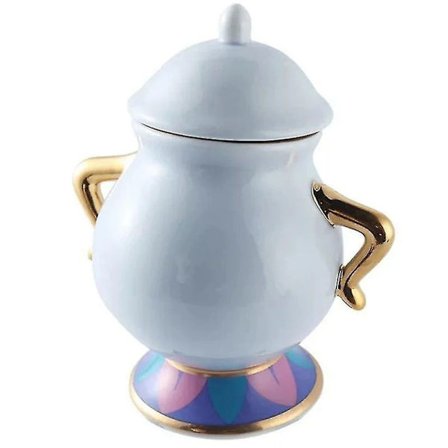 Sarjakuva Uusi Kaunotar ja Hirviö Teekannu Kuppi Teekannusetti