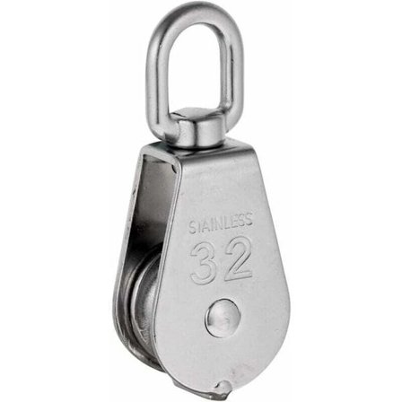 AIDUCHO Raskaan Käytön Yksittäinen Väkiratas Pyörivällä Ruostumattomasta Teräksestä Valmistetulla Väkirattaalla, Maksimikuorma 35-1000 kg – M32..