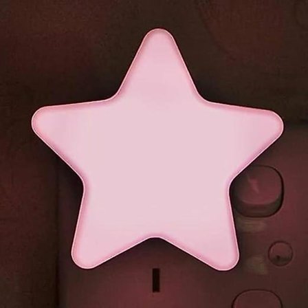 Dww-(Rosa) Stjernenattlys, energisparende LED-nattlys for barn, nattlys med plugg, nattlys med lyssensor, smart nattlys,