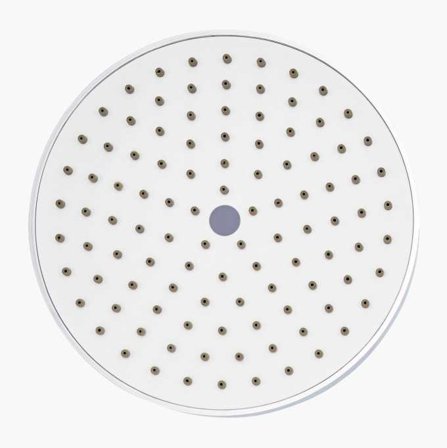 Duschhuvud 20 cm Vit/Kromad Mässing - Biltema