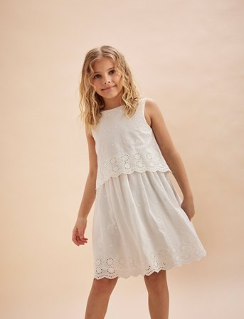 Creamie Dress Embroidery - Beige - 152