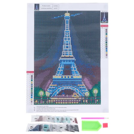 Lysende diamantmaleri DIY TowerPattern Diamond Art Kit Håndværk til hjemmets vægdekoration