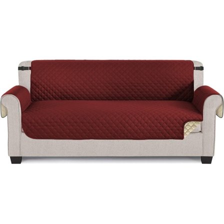 IC Vattentätt, halkfritt och smutsavvisande bekvämt sofföverdrag i ett stycke Tvättbart sofföverdrag i maskin Röd Hölje till enkel soffa