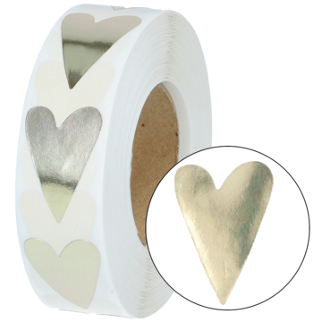 ETIKETT HJERTE LITE GULL 17X30