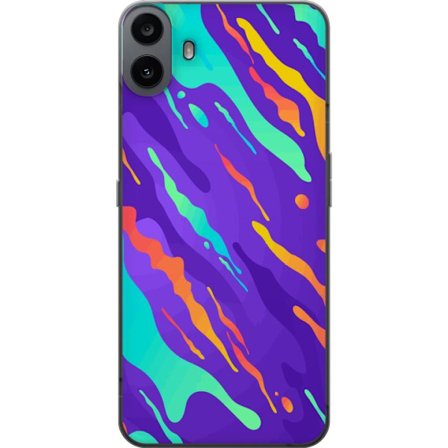 Kompatibel Mobilcover til Nothing CMF Phone 1 Farverigt abstrakt mønster med flydende former i lilla, turkis, gult og orange.