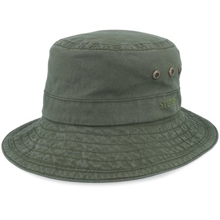 Stetson - Green - bucket - Hat - Delave Organic Cotton Forest Green Bucket - Hatstore