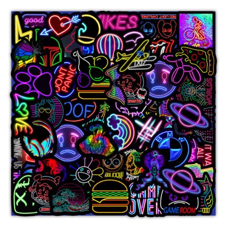 50 stk Neon Stickers