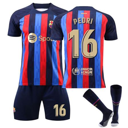 22-23 Barcelona Home Set #16 Pedro Gonzlez Lpez Fotbollströja 28