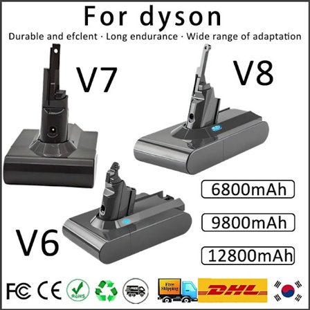 100 % nyt genopladeligt støvsugerbatteri til Dyson V6 V7 V8 Series SV07 DC62 DC58 DC31 Absolute Fluffy Animal Pro Bateria