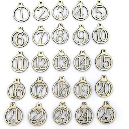 2023 Træ 1-25 Nummer Nedtælling Kalender Markører Gaver Jul Adventskalender Tags 25stk