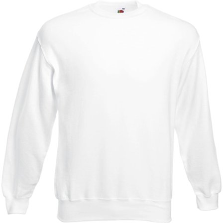 Fruit of the Loom Classic Plain Drop Shoulder Sweatshirt 4XL, vit