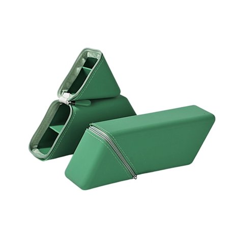 Pencil case, blød silikone penalhus, sjovt papirvarer, foldbart penalhus, skrivebord kontor og studie pen holder (grøn)