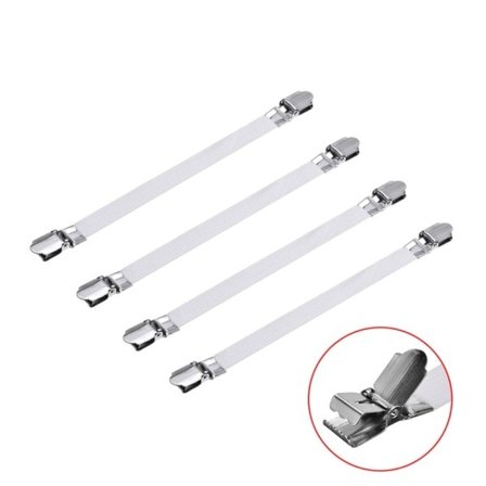 4 stk elastik senge lagner gribere dobbelt hoved clips griber holder