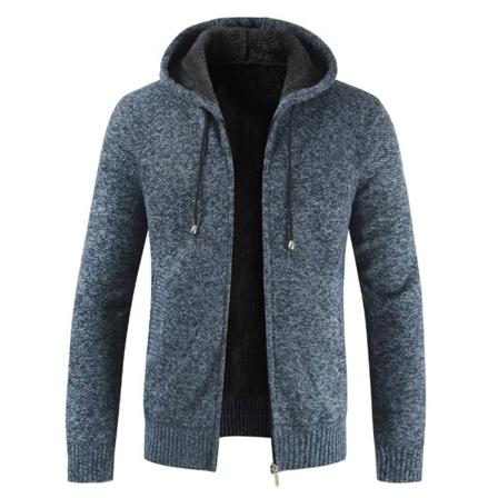 Casual stickade huvtröjor herr med dragkedja i fleece långärmad tröja Vintervärmande 2xl dark grey