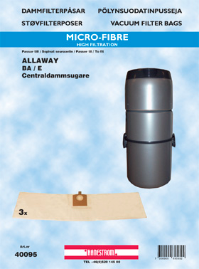 HANESTRÖM Dammsugarpåsar Hanestrom Allaway BA/E 3P 20liter