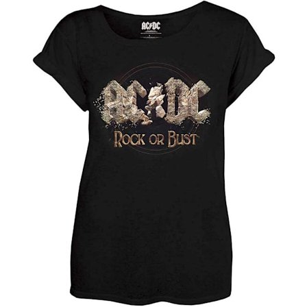 AC/DC Dam/Dam Rock Or Bust T-shirt L Svart