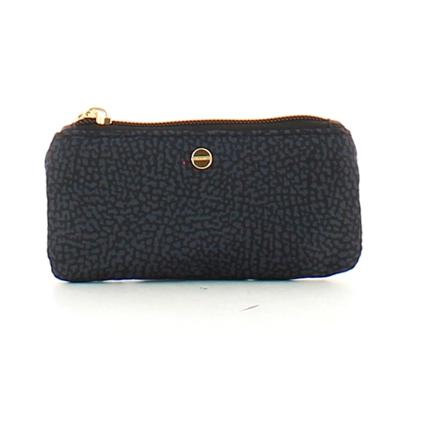 Borbonese, Recycled nylon keychain sachet Zwart, Dames, Maat:ONE Size