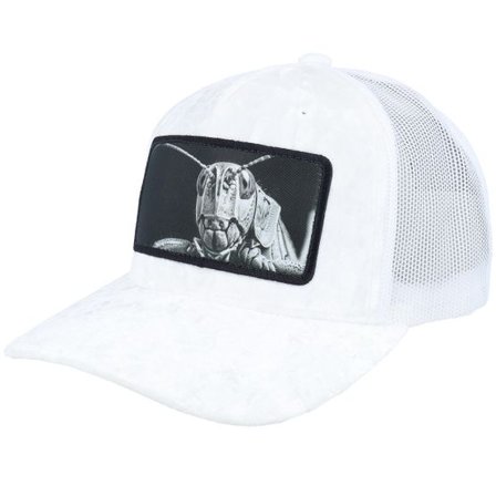 Calza Pennello - Vit trucker Keps - Grasshopper Big Patch White Velvet Trucker @ Hatstore