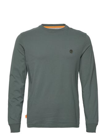 Ls Dunstan River Jersey Crew Tee Slim Green Timberland